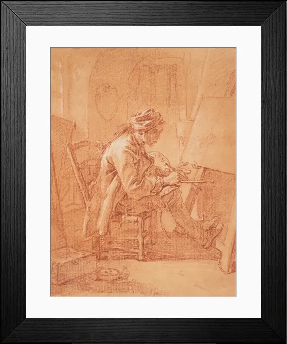 Framed Print : The Artist in His Studio (image 2 of 2), c1733. Creator: Francois Boucher Framed Print : The Artist in His Studio (image 2 of 2), c1733. Creator: Francois Boucher