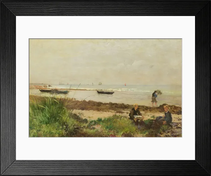 Framed Print : On the Beach. Creator: Alfred Wahlberg Framed Print : On the Beach. Creator: Alfred Wahlberg