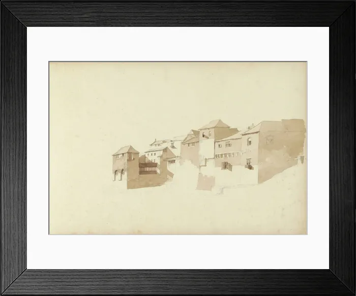 Framed Print : Row of houses, 1820-1896. Creator: Kasparus Karsen Framed Print : Row of houses, 1820-1896. Creator: Kasparus Karsen