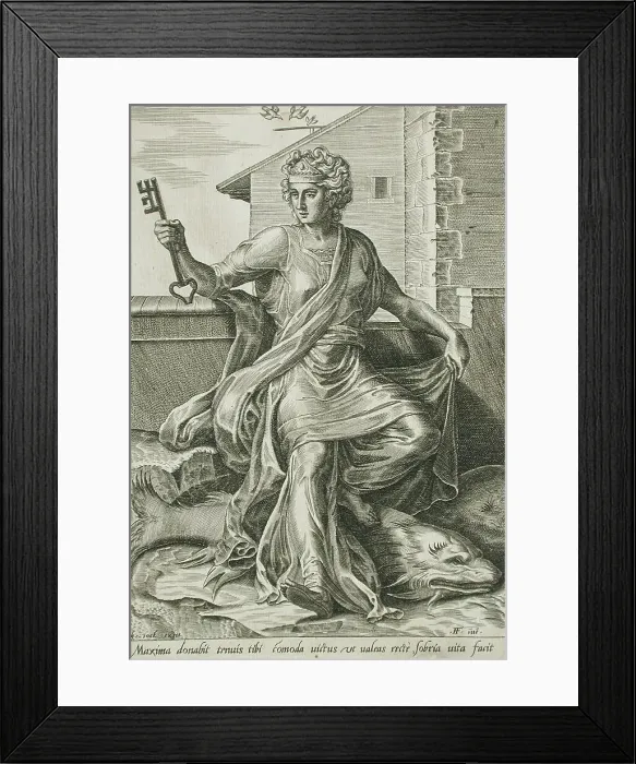 Framed Print : Temperance, 1560. Creator: Cornelis Cort Framed Print : Temperance, 1560. Creator: Cornelis Cort