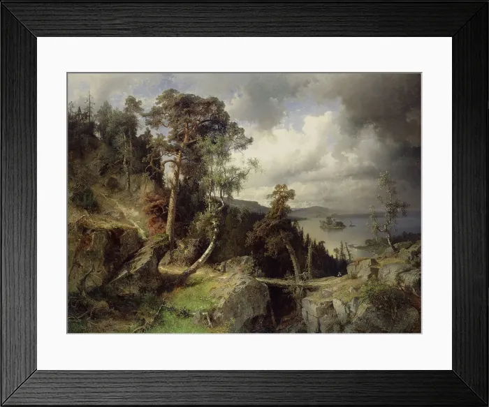 Framed Print : Swedish Landscape. Motif from Kolmården, 1866. Creator: Alfred Wahlberg Framed Print : Swedish Landscape. Motif from Kolmården, 1866. Creator: Alfred Wahlberg