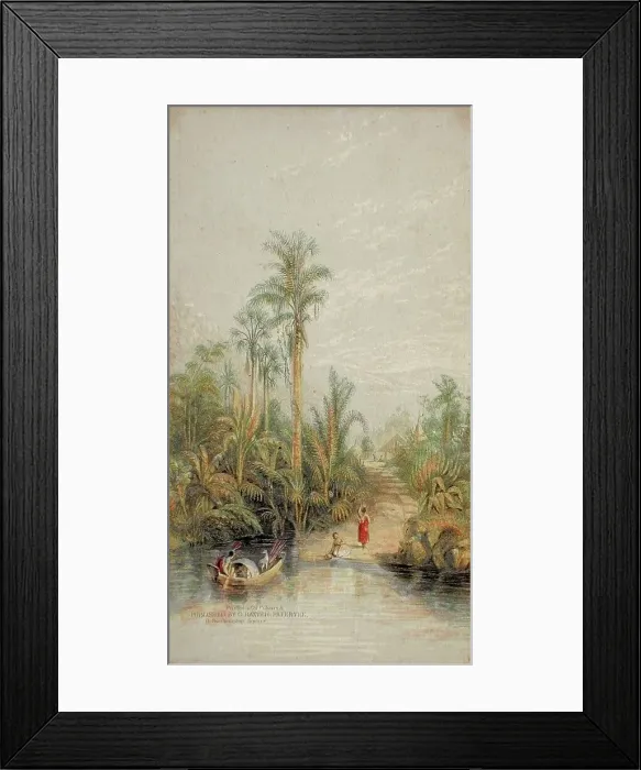Framed Print : Indian Settlement, c1847. Creator: George Baxter Framed Print : Indian Settlement, c1847. Creator: George Baxter