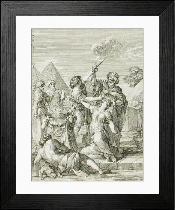 Framed Print : A King Sacrificing his Daughter, 1671. Creator: Gerard Audran Framed Print : A King Sacrificing his Daughter, 1671. Creator: Gerard Audran