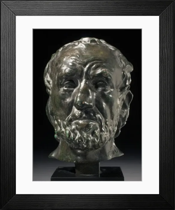 Framed Print : Man with the Broken Nose, Date of cast unknown (after 1917). Creator: Auguste Rodin