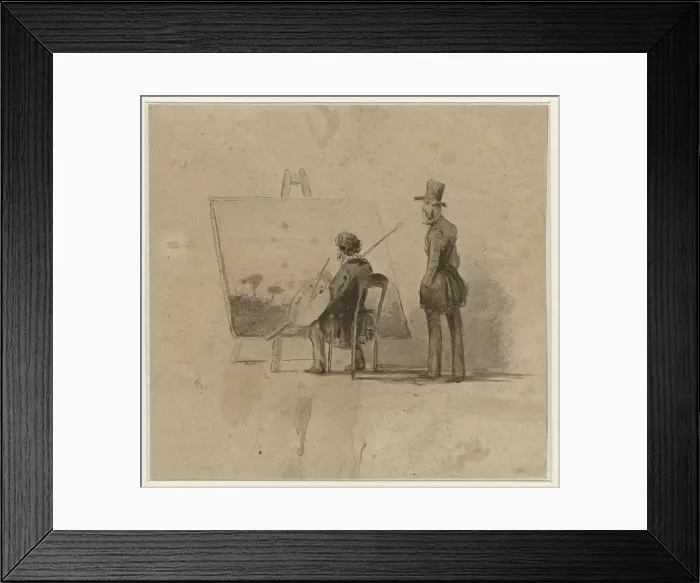 Framed Print : Portrait of Johannes Franciscus Hoppenbrouwers in front of his easel and A. van den Berg... 1865. Creator: Louis Apol Framed Print : Portrait of Johannes Franciscus Hoppenbrouwers in front of his easel and A. van den Berg... 1865. Creator: Louis Apol