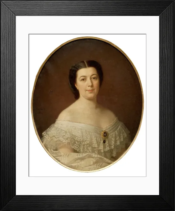 Framed Print : Oscara Fredrica Leopoldina Wahlström (1828-1895), married to banker..c19th century. Creator: Amalia Lindegren Framed Print : Oscara Fredrica Leopoldina Wahlström (1828-1895), married to banker..c19th century. Creator: Amalia Lindegren