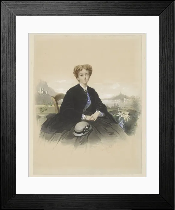 Framed Print : Portrait of Maria Elisabeth Adolphine Waller-Schill, 1866. Creator: Louis Chantal Framed Print : Portrait of Maria Elisabeth Adolphine Waller-Schill, 1866. Creator: Louis Chantal