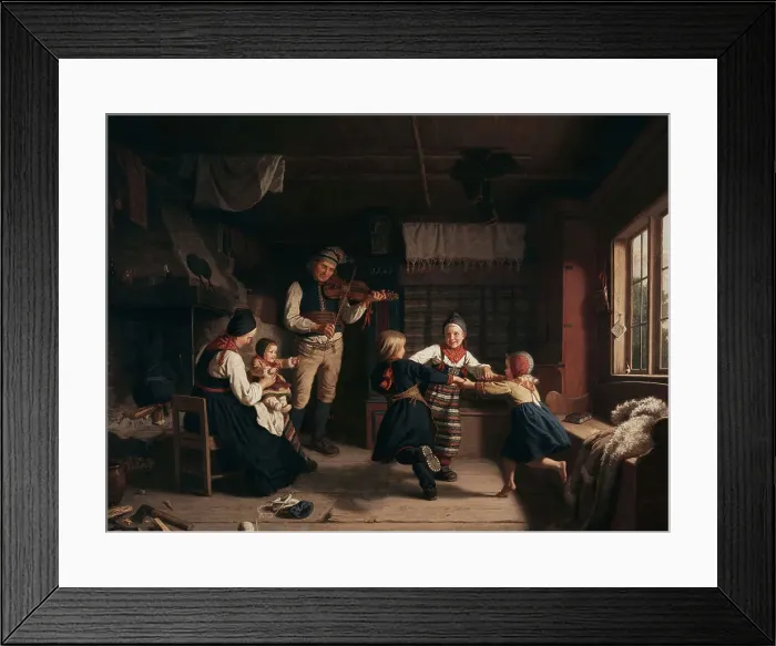 Framed Print : Sunday Evening in a Farmhouse in Dalecarlia, 1860. Creator: Amalia Lindegren Framed Print : Sunday Evening in a Farmhouse in Dalecarlia, 1860. Creator: Amalia Lindegren