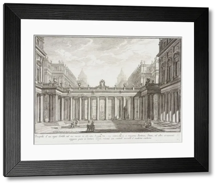 Framed Print : Courtyard Surrounded by Porticoes, c1743. Creator: Giovanni Battista Piranesi Framed Print : Courtyard Surrounded by Porticoes, c1743. Creator: Giovanni Battista Piranesi