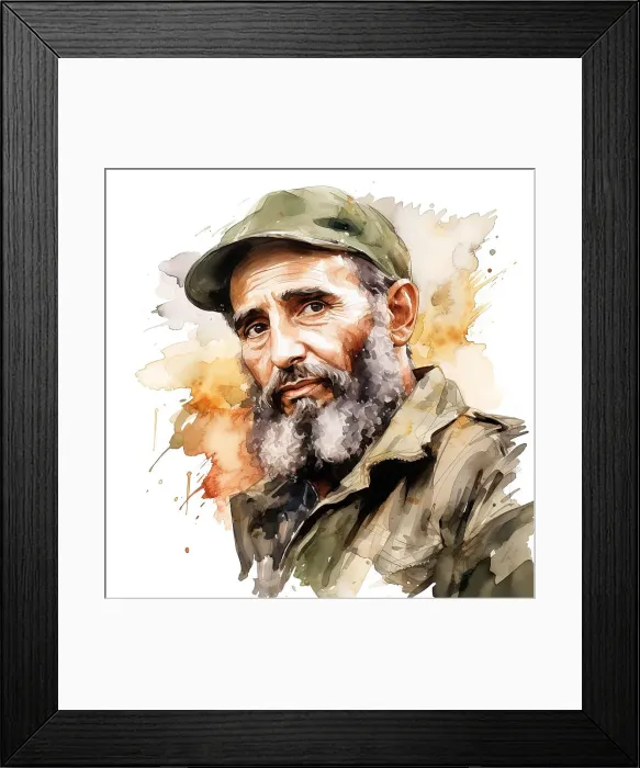Framed Print : AI IMAGE - Portrait of Fidel Castro, 1980s, (2023). Creator: Heritage Images Framed Print : AI IMAGE - Portrait of Fidel Castro, 1980s, (2023). Creator: Heritage Images