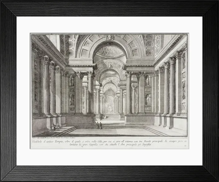 Framed Print : Imaginary ancient temple designed in the style of those built in honor of the Goddess... c1743. Creator: Giovanni Battista Piranesi Framed Print : Imaginary ancient temple designed in the style of those built in honor of the Goddess... c1743. Creator: Giovanni Battista Piranesi