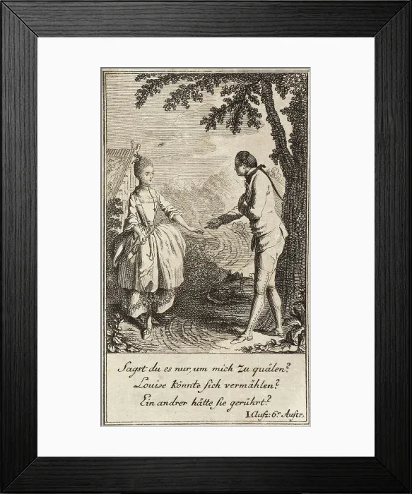 Framed Print : Plate 3 from The Deserter by Sedaine, 1775. Creator: Daniel Berger