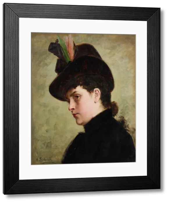 Framed Print : Portrait of a Woman, c.1880. Creator: Amanda Carolina Vilhelmina Sidwall Framed Print : Portrait of a Woman, c.1880. Creator: Amanda Carolina Vilhelmina Sidwall