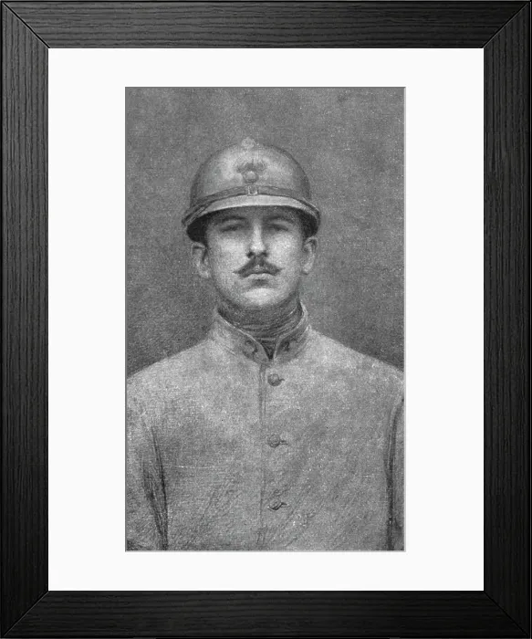 Framed Print : Les Etats-Unis dans la guerre; Le caporal americain Alan Seeger, de la legion étrangere... (1917). Creator: Unknown Framed Print : Les Etats-Unis dans la guerre; Le caporal americain Alan Seeger, de la legion étrangere... (1917). Creator: Unknown