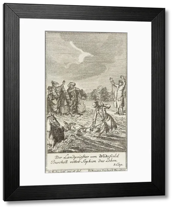 Framed Print : Plate 1 for Oliver Goldsmith's The Vicar of Wakefield, 1776. Creator: Daniel Berger Framed Print : Plate 1 for Oliver Goldsmith's The Vicar of Wakefield, 1776. Creator: Daniel Berger