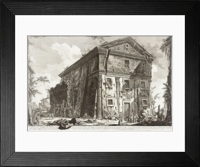 Framed Print : View of the Temple of Bacchus, now the church of San Urbano, two miles... between c1760 and c1778. Creator: Giovanni Battista Piranesi Framed Print : View of the Temple of Bacchus, now the church of San Urbano, two miles... between c1760 and c1778. Creator: Giovanni Battista Piranesi