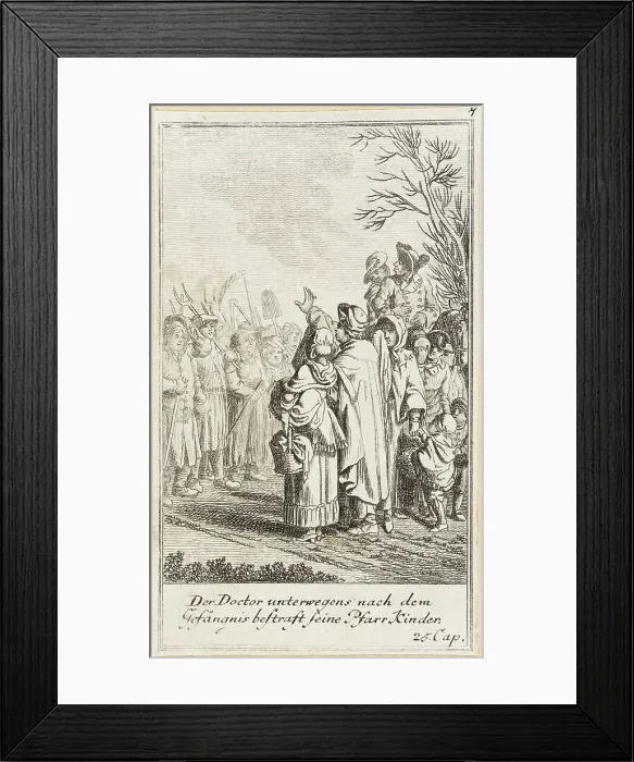 Framed Print : Plate 7 for Oliver Goldsmith's The Vicar of Wakefield, 1776. Creator: Daniel Berger Framed Print : Plate 7 for Oliver Goldsmith's The Vicar of Wakefield, 1776. Creator: Daniel Berger