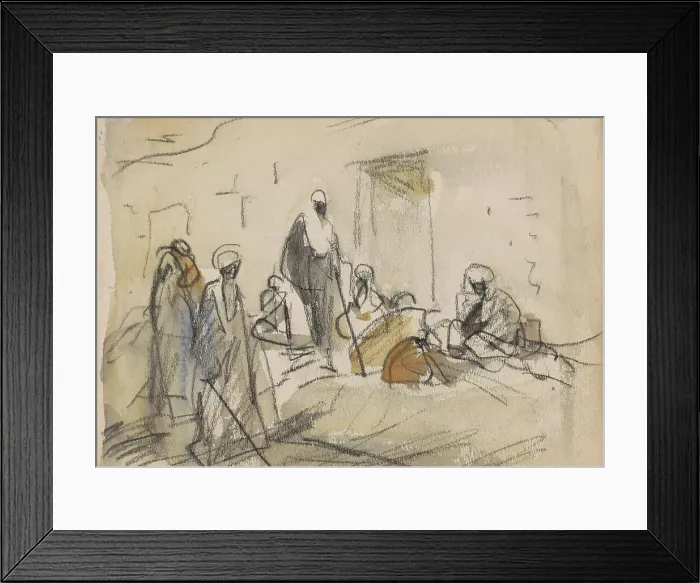 Framed Print : Street with figures in Luxor, 1919. Creator: Marius Bauer Framed Print : Street with figures in Luxor, 1919. Creator: Marius Bauer