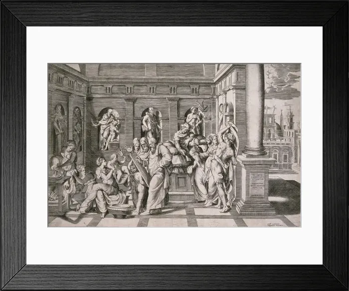 Framed Print : The Birth of John the Baptist, c1546. Creator: Giulio Bonasone Framed Print : The Birth of John the Baptist, c1546. Creator: Giulio Bonasone