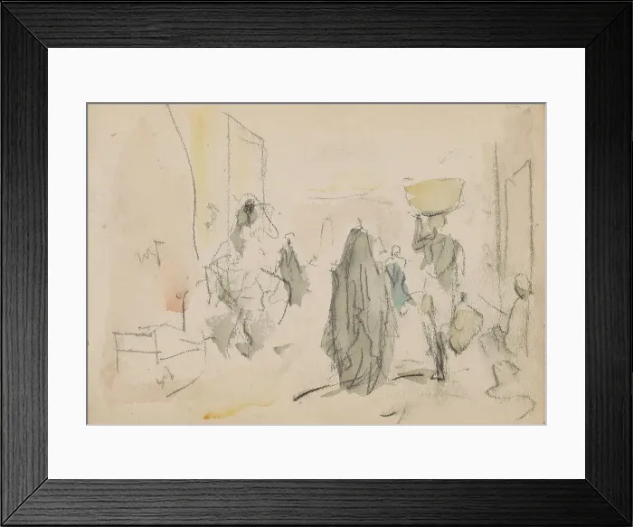 Framed Print : Street scene in Luxor, 1919. Creator: Marius Bauer Framed Print : Street scene in Luxor, 1919. Creator: Marius Bauer