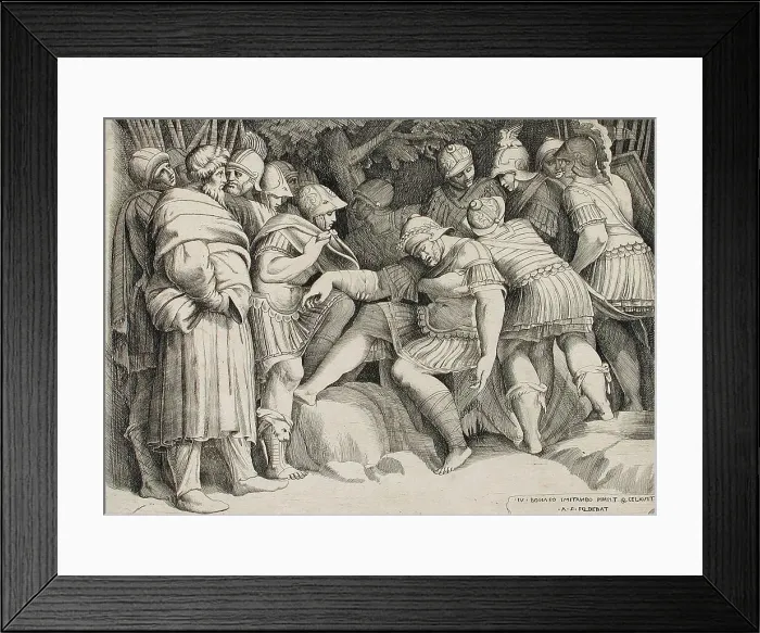 Framed Print : The Wounded Scipio, c1546. Creator: Giulio Bonasone Framed Print : The Wounded Scipio, c1546. Creator: Giulio Bonasone