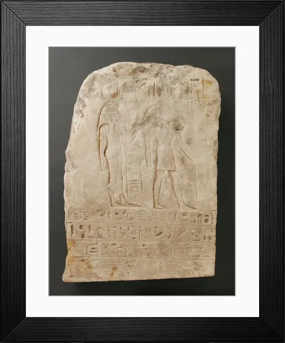 Framed Print : Relief Fragment of Two Divine Figures, Third Intermediate Period (1081-711 BCE). Creator: Unknown Framed Print : Relief Fragment of Two Divine Figures, Third Intermediate Period (1081-711 BCE). Creator: Unknown