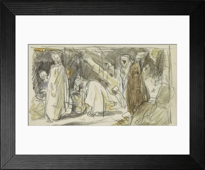 Framed Print : Street with figures, 1922. Creator: Marius Bauer Framed Print : Street with figures, 1922. Creator: Marius Bauer