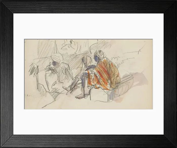 Framed Print : Seated Algerians, 1922. Creator: Marius Bauer Framed Print : Seated Algerians, 1922. Creator: Marius Bauer