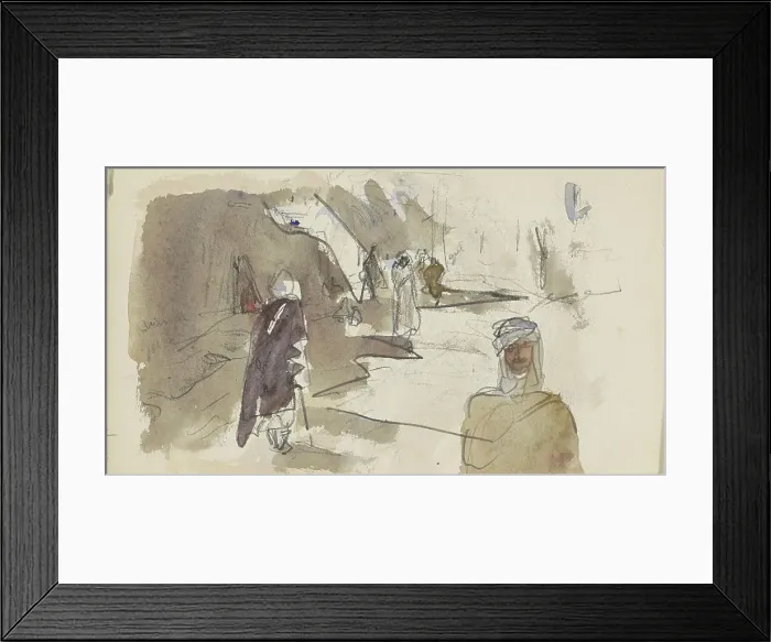 Framed Print : Street with figures in Biskra, 1922. Creator: Marius Bauer Framed Print : Street with figures in Biskra, 1922. Creator: Marius Bauer