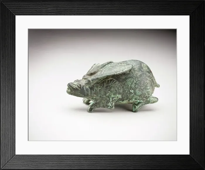 Framed Print : Recumbent Hare, 11th century. Creator: Unknown Framed Print : Recumbent Hare, 11th century. Creator: Unknown