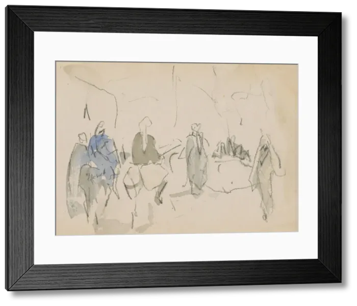 Framed Print : Egyptians on donkeys, 1919. Creator: Marius Bauer Framed Print : Egyptians on donkeys, 1919. Creator: Marius Bauer