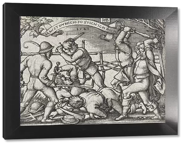 Peasants Brawl, between 1546 and 1547. Creator: Sebald Beham