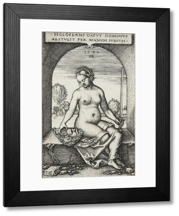 Framed Print : Judith, 1547. Creator: Sebald Beham Framed Print : Judith, 1547. Creator: Sebald Beham