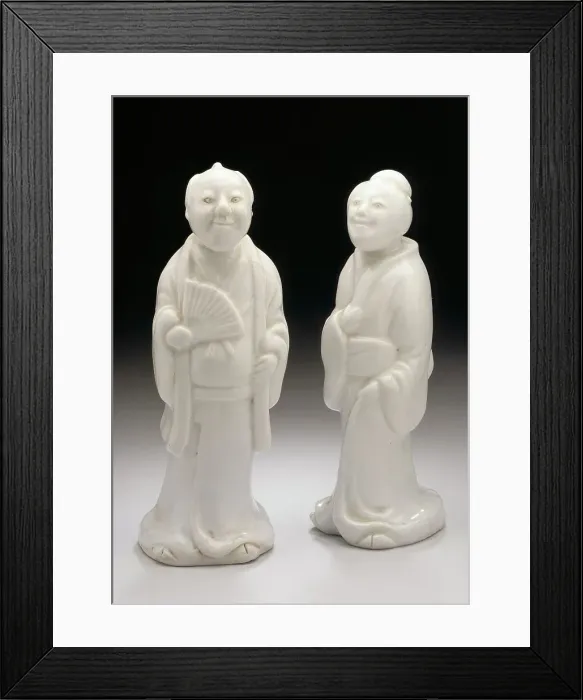 Framed Print : Pair of Okimono in the Form of a Standing Couple, 19th century. Creator: Unknown Framed Print : Pair of Okimono in the Form of a Standing Couple, 19th century. Creator: Unknown