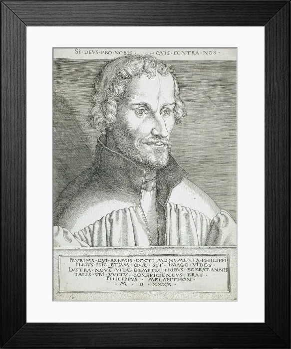 Framed Print : Portrait of Philip Melancthon, 1540. Creator: Heinrich Aldegrever Framed Print : Portrait of Philip Melancthon, 1540. Creator: Heinrich Aldegrever