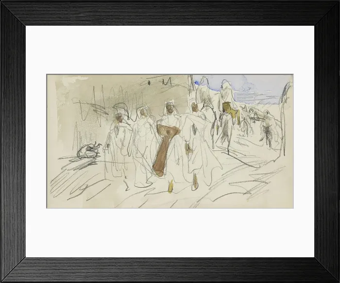 Framed Print : Street with figures in Biskra, 1922. Creator: Marius Bauer