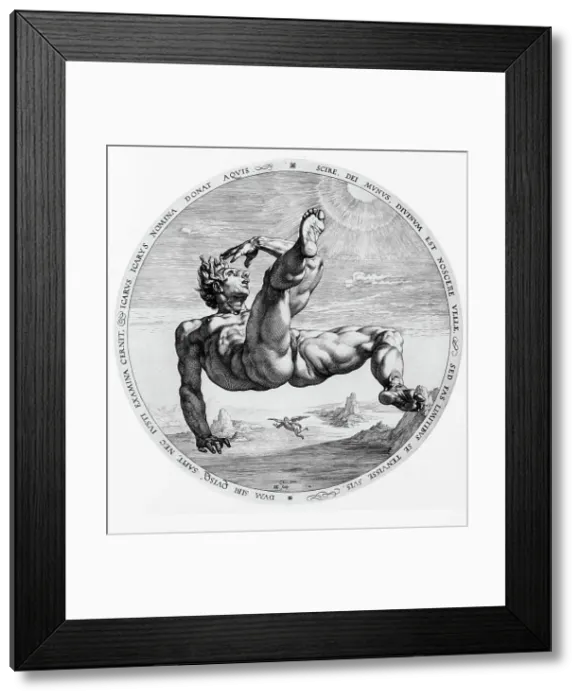 Framed Print : Icarus, 1588. Creator: Hendrik Goltzius Framed Print : Icarus, 1588. Creator: Hendrik Goltzius