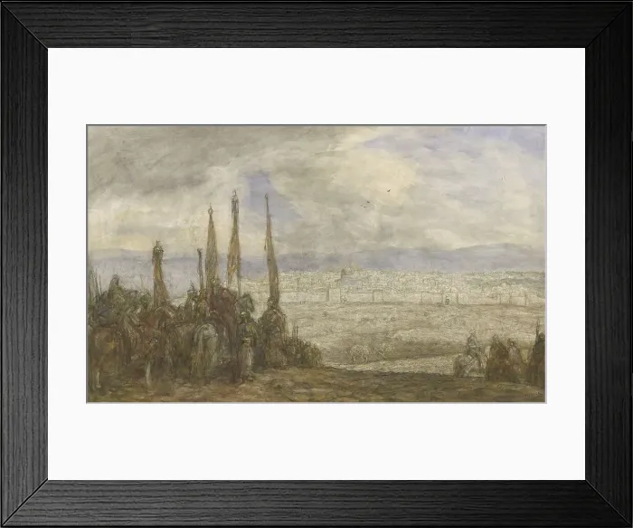 Framed Print : Turkish army in front of Jerusalem, c.1877-c.1932. Creator: Marius Bauer Framed Print : Turkish army in front of Jerusalem, c.1877-c.1932. Creator: Marius Bauer