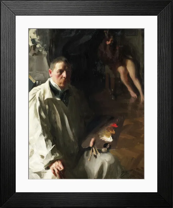 Framed Print : Self-portrait, 1896. Creator: Anders Leonard Zorn Framed Print : Self-portrait, 1896. Creator: Anders Leonard Zorn