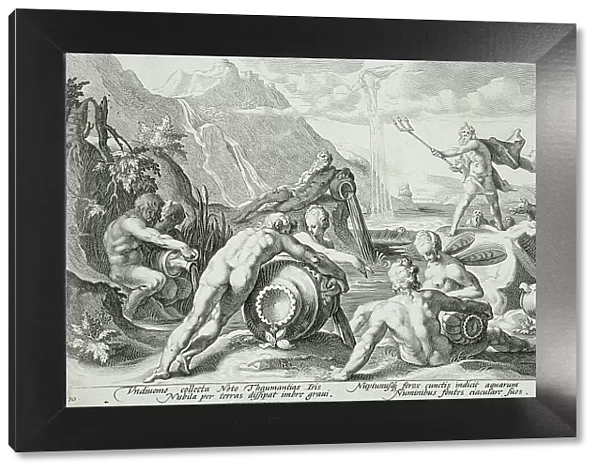 Neptune Plotting the Destruction of Man, published 1589. Creator: Hendrik Goltzius