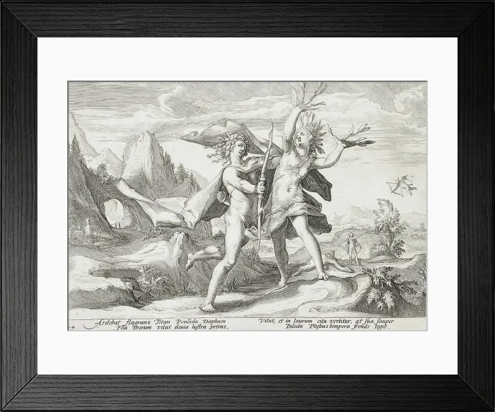 Framed Print : Daphne Changed into a Laurel Tree, published 1589. Creator: Hendrik Goltzius Framed Print : Daphne Changed into a Laurel Tree, published 1589. Creator: Hendrik Goltzius