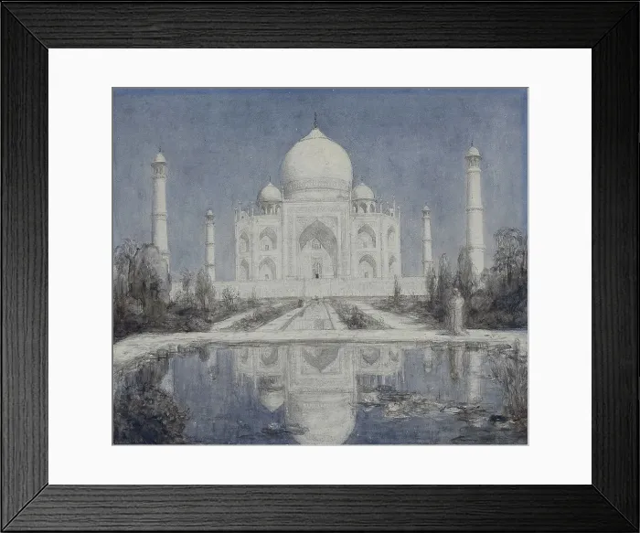 Framed Print : Taj Mahal by moonlight, 1877-1932. Creator: Marius Bauer Framed Print : Taj Mahal by moonlight, 1877-1932. Creator: Marius Bauer