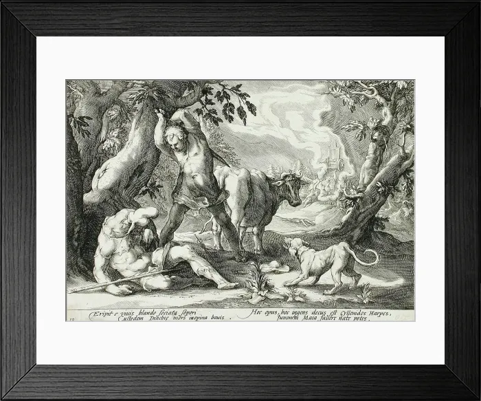 Framed Print : Mercury Killing Argus, published 1589. Creator: Hendrik Goltzius