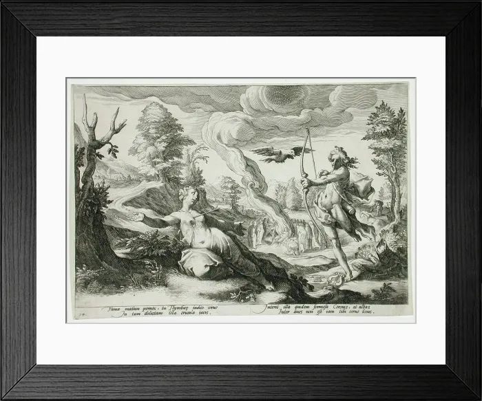 Framed Print : Apollo Killing Coronis, published 1590. Creator: Hendrik Goltzius Framed Print : Apollo Killing Coronis, published 1590. Creator: Hendrik Goltzius