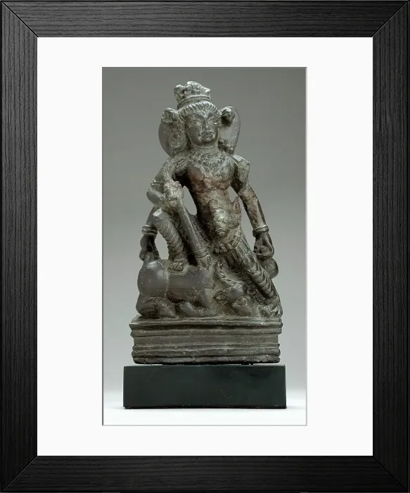 Framed Print : Durga Slaying the Buffalo Demon, 7th century. Creator: Unknown Framed Print : Durga Slaying the Buffalo Demon, 7th century. Creator: Unknown