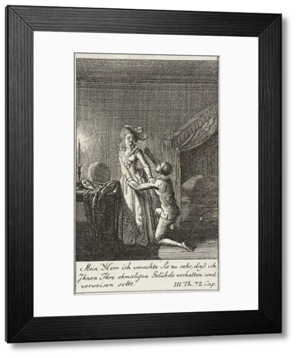 Framed Print : Plate 8 for Thomas Smollett's The Adventures of Peregrine Pickle, 1785. Creator: Daniel Nikolaus Chodowiecki Framed Print : Plate 8 for Thomas Smollett's The Adventures of Peregrine Pickle, 1785. Creator: Daniel Nikolaus Chodowiecki