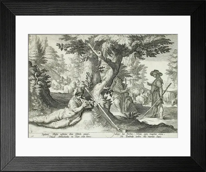 Framed Print : Battus Changed into a Stone, published 1590. Creator: Hendrik Goltzius Framed Print : Battus Changed into a Stone, published 1590. Creator: Hendrik Goltzius