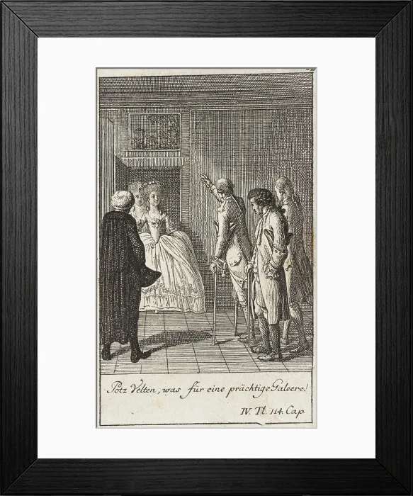 Framed Print : Plate 12 for Thomas Smollett's The Adventures of Peregrine Pickle, 1785. Creator: Daniel Nikolaus Chodowiecki Framed Print : Plate 12 for Thomas Smollett's The Adventures of Peregrine Pickle, 1785. Creator: Daniel Nikolaus Chodowiecki