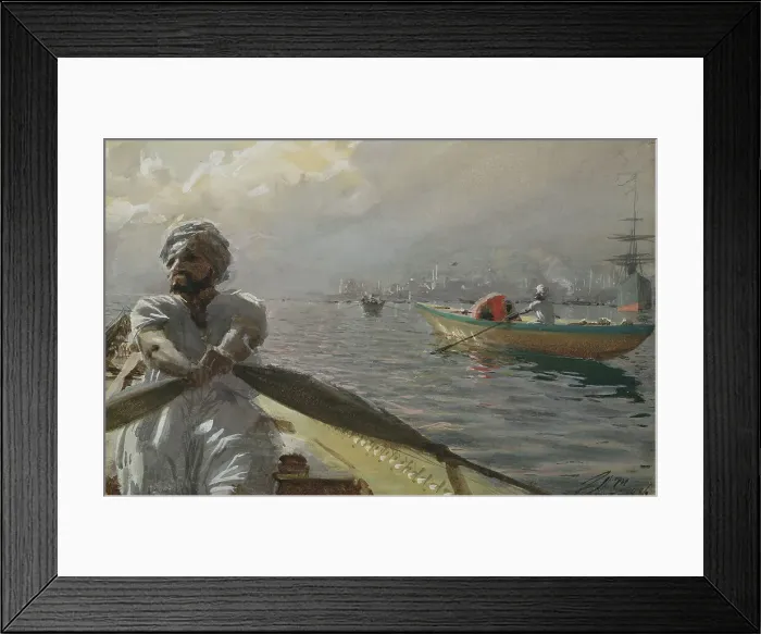 Framed Print : Turkish Boatman in the Constantinople Harbour, 1886. Creator: Anders Leonard Zorn Framed Print : Turkish Boatman in the Constantinople Harbour, 1886. Creator: Anders Leonard Zorn