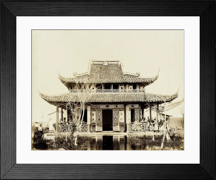 Framed Print : Tea Room on Water, 1860. Creator: Felice Beato Framed Print : Tea Room on Water, 1860. Creator: Felice Beato